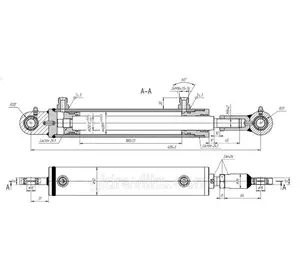 Гідроциліндр ГЦ 40х25х180х405 Горизонтальне переміщення мотовила в комбайнах Єнісей Колос