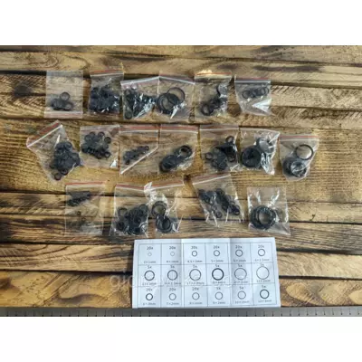 Набір ущільнювальних кілець гумових (225 шт., 3–22 мм)